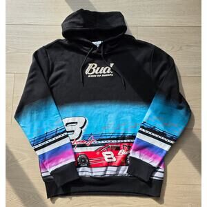 NASCAR Racing Graphic Hoodie Cream Pullover Checker Flags #48 Logo